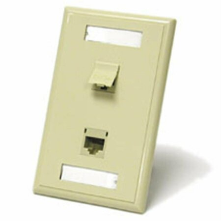 FASTTRACK Dual Cat 5E Rj45 Configured Wall Plate - White FA56838